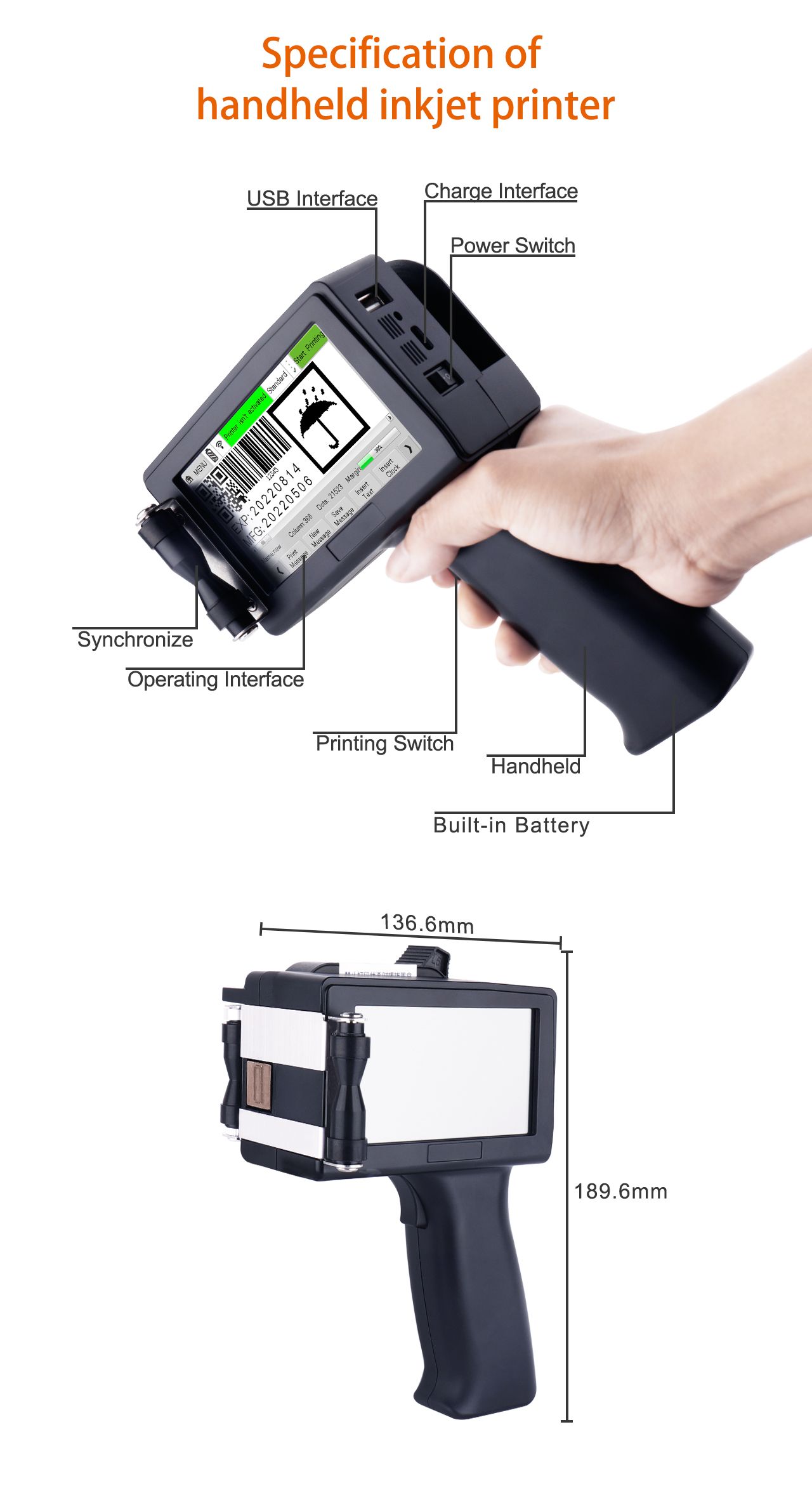 G50 Handheld Inkjet Machine